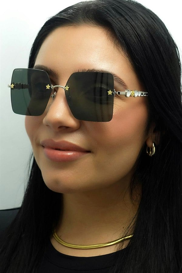 Gucci Sunglasses GG0644S 001 Silver Grey