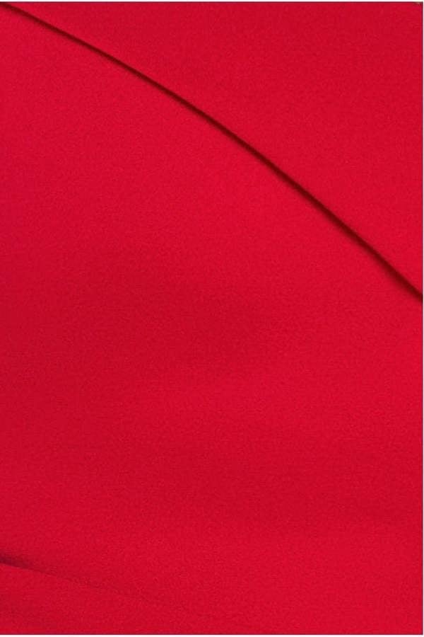 Scuba Crepe Off Shoulder Front Split Maxi Dress - Red DR2930SC