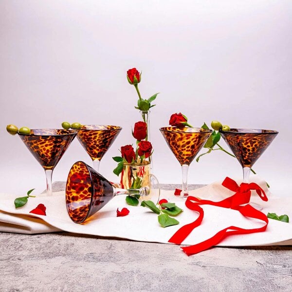 Love Frankie Leopard Print Martini Glass