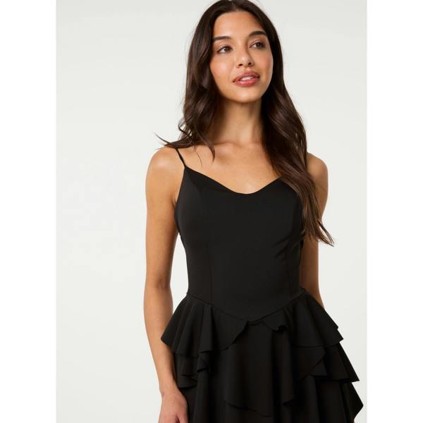 Pink Vanilla Tiered Hem Bustier Dress
