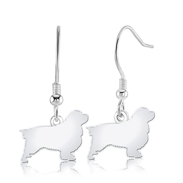 Mylee London Clumber Spaniel Silhouette Silver Earrings