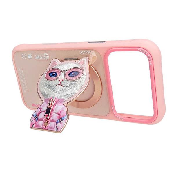 Nimmy Friends Nimmy Cool & Cute 2.0 White Rich & Beauty Cat Case with MagSafe Stand for iPhone 17 Pro 6.3" Pink - N-YJKM-CXZJZH-IP17-PRO-04