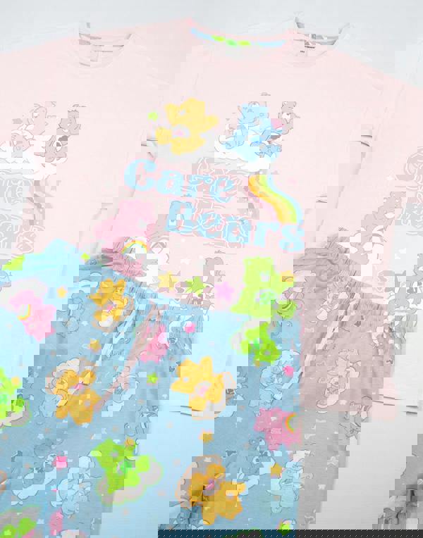 Care Bears Womens Pink Character Short Sleeve Long Leg Pyjama Set