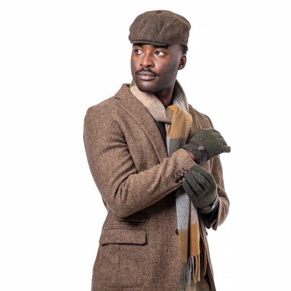 Mens Tweed Stud Gloves 