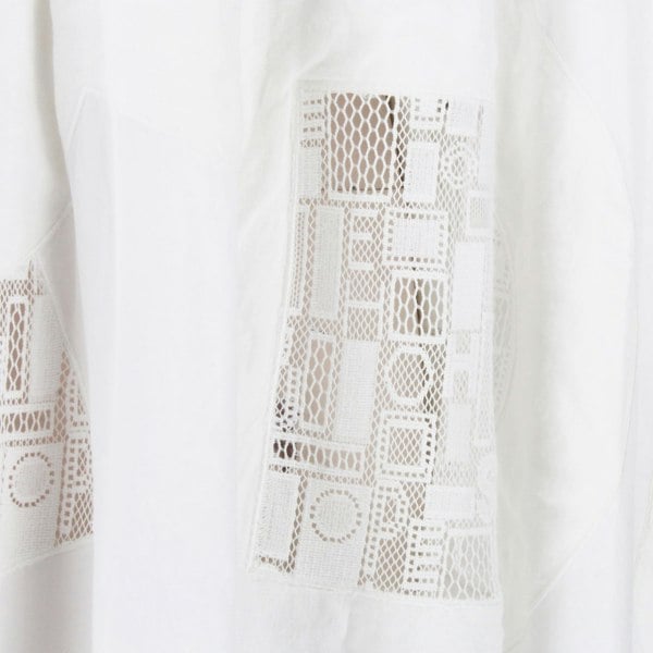 Joseph luxurious oversize shirt dress in white cotton Intricate lace panelling and applique detailing