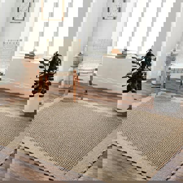 Livabliss Mirage-Cottage Tan Black Fringe In- & Outdoor Jute-Look Rug