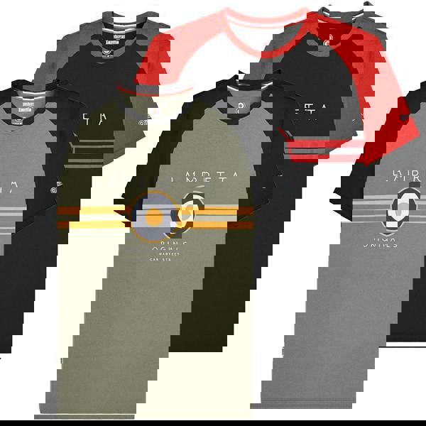 Lambretta Mens Classic Target Raglan Mod Ska Casual T-Shirts