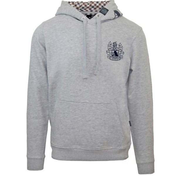 Aquascutum Branded Hood Hoodie - Grey