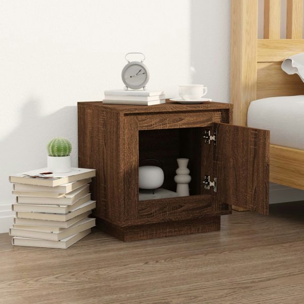 Berkfield Bedside Cabinet Brown Oak 44x35x45 cm Engineered Wood