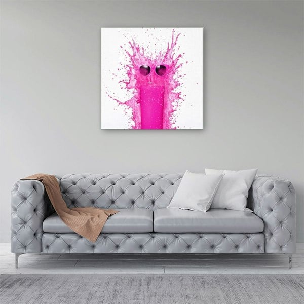 Warren Reed Pink Splashart Glass Canvas