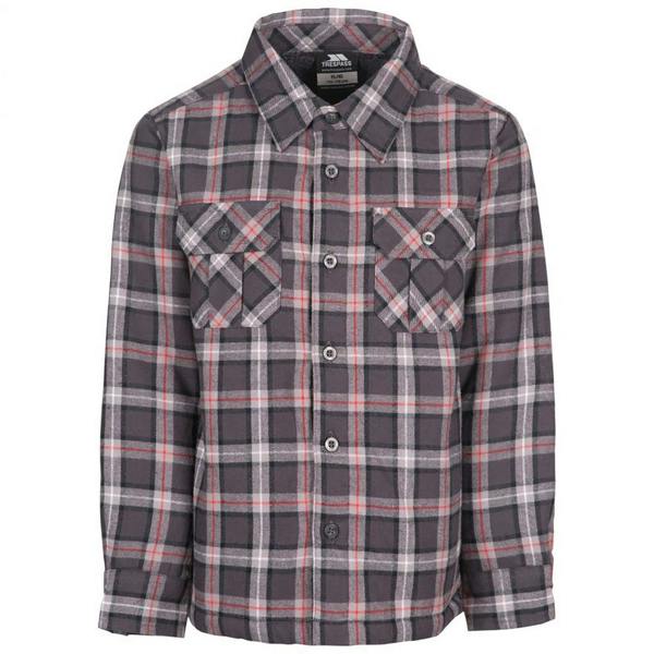 Trespass Childrens/Kids Average Long Sleeved Gingham Shirt - Dark Grey Check - 