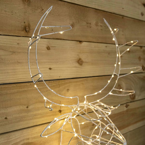 Samuel Alexander 70cm Festive Christmas Indoor Outdoor Twinkling LED Reindeer Head in Warm White