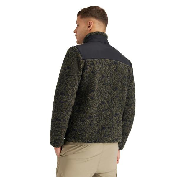 Trespass Mens Gordon Camo DLX Fleece Jacket - Black/Green - 