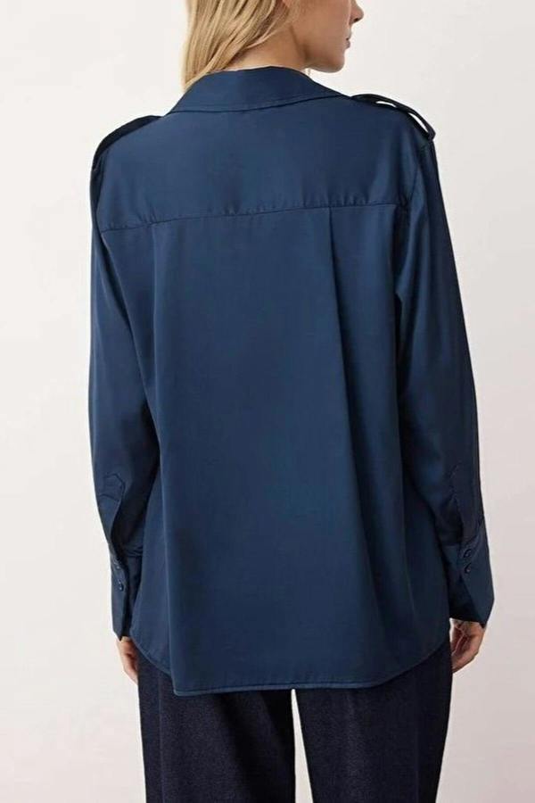 WOVCOR Satin Shirt with Epaulettes