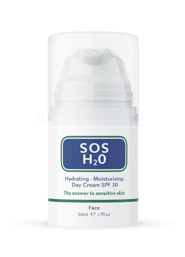 SOS H20 on white background