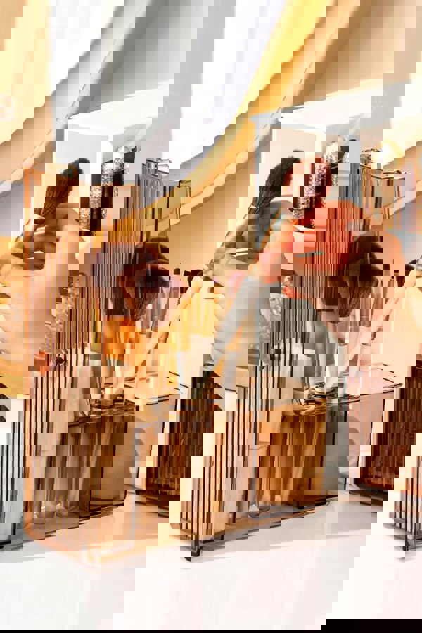 Living and Home Large Makeup Storage Organizer Cosmetic Skincare Display Box with Brush Holder Drawers