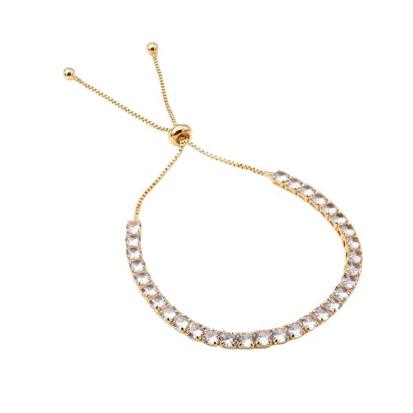 Say It With Adjustable Round Stone Tennis Bracelet - Yellow Gold
