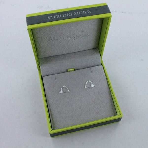 Sterling Silver Hedgehog Silhouette Stud Earrings - Reeves & Reeves