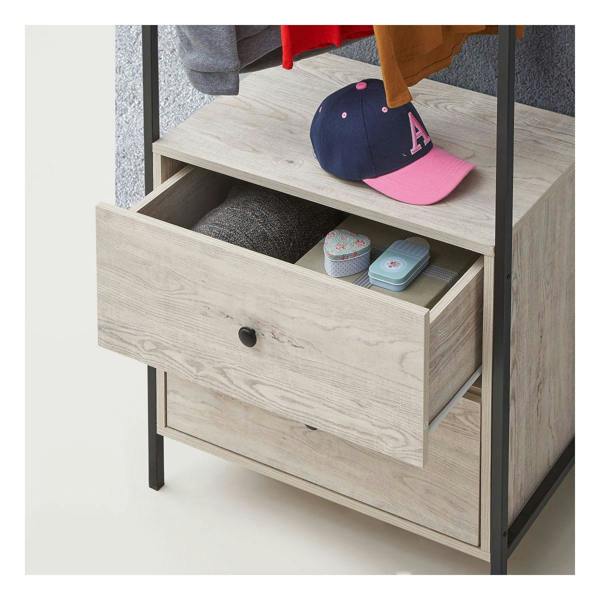 Timber Art Design Zahra Bedroom Open Wardrobe 2 Drawers  Furniture Storage Cupboard