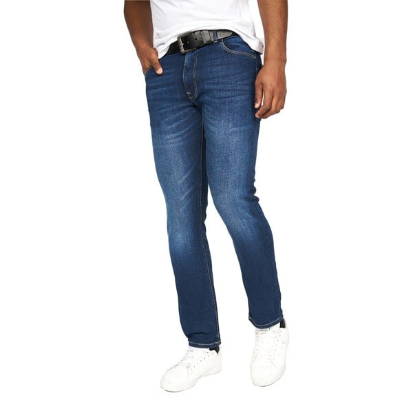 Crosshatch Mens Cadman Straight Jeans - Stone Wash