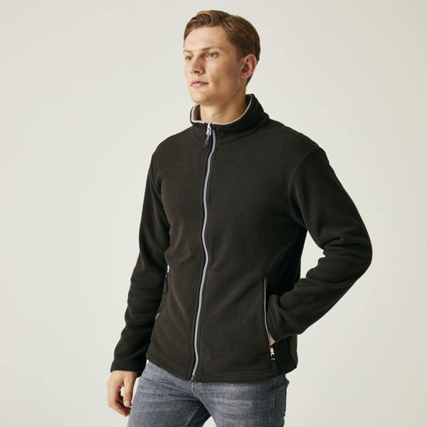 Regatta Mens Ascender Fleece Jacket - Black / Mineral Grey