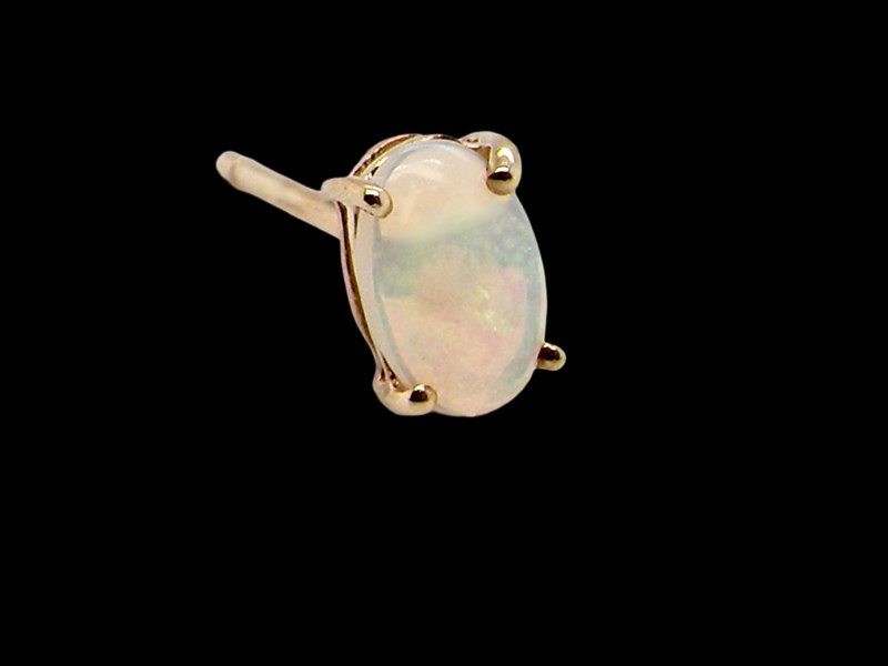 Vintage Tom 9 Carat Gold Opal Stud Earrings