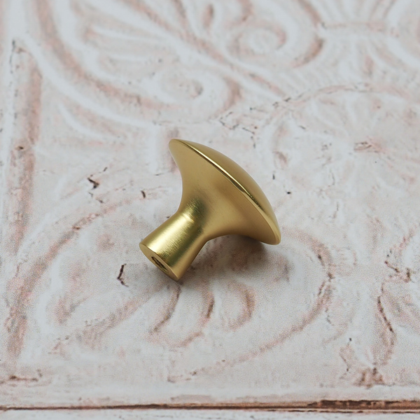 Handle & Home Brushed Brass Bridge Handle and Coordinating Knob