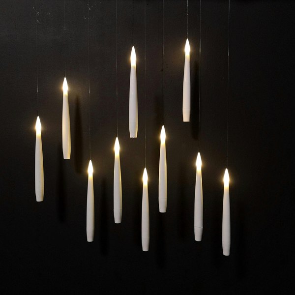 Samuel Alexander Set of 10 15cm Floating White LED Battery Candles in Warm White with Remote Control