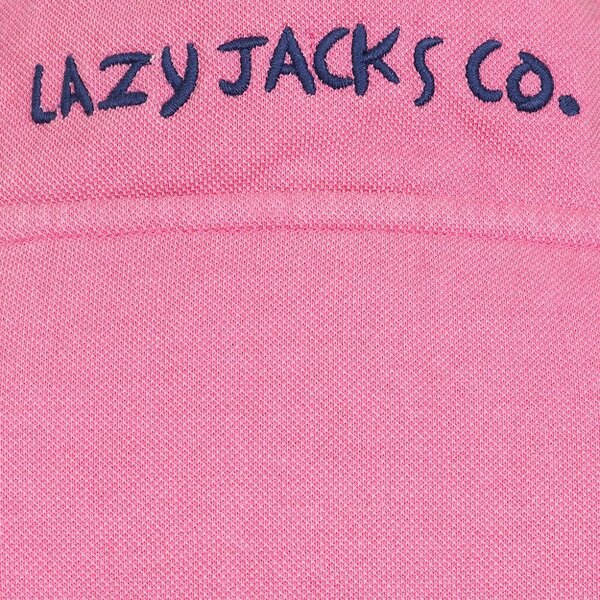 Lazy Jacks LJ301 - Pique Button Neck Sweatshirt - Salmon