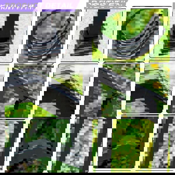 Gr8 Garden Outdoor Black Steel Handrail 3 Steps Garden Stairs Safety Grab Bannister Rail