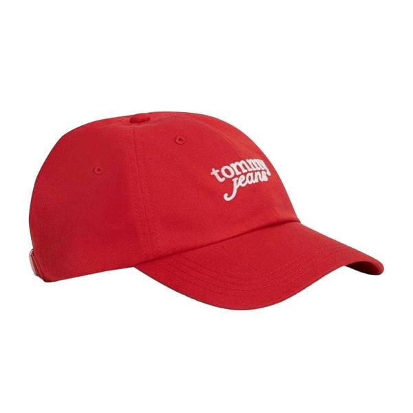 Tommy Jeans Script Cotton Logo Baseball Cap - Sapphire Red - 
