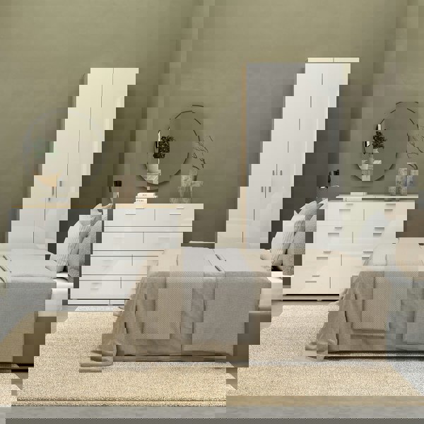 Furniture To Go Pepe Wardrobe with 2 doors in Oak with White High Gloss