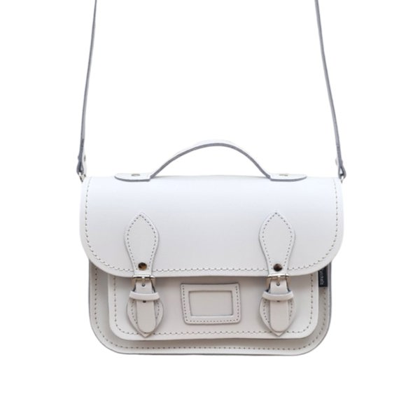 Zatchels Leather Midi Satchel - White