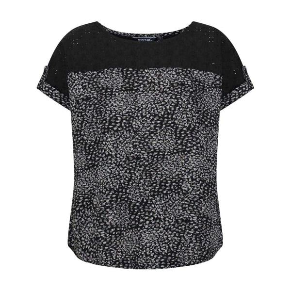 Regatta Womens/Ladies Jaida Abstract Rolled Short Sleeves Shell Blouse - Black - 