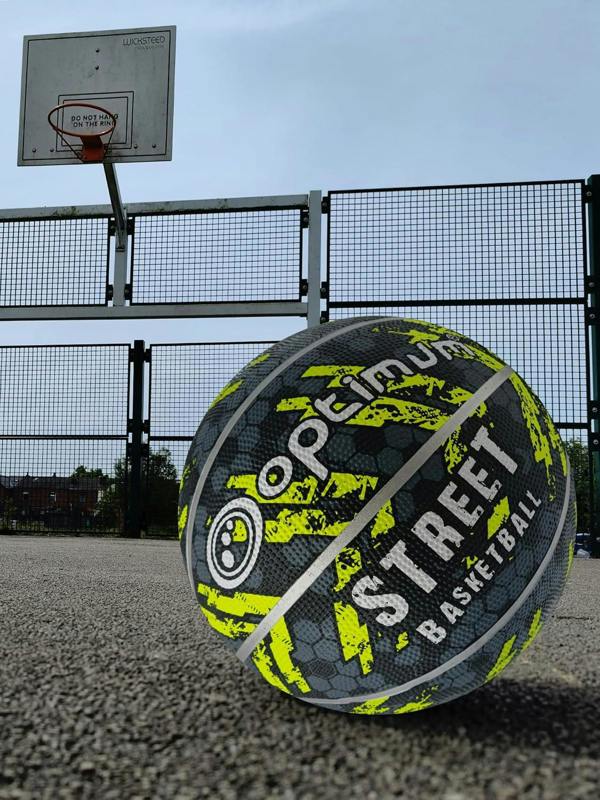 Street Basketball Black/Yellow Mini – Durable Outdoor Basketball - Optimum
