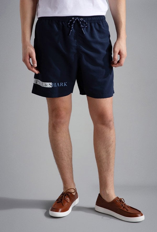 Paul & Shark Men's Swim Shorts with Print - Navy
