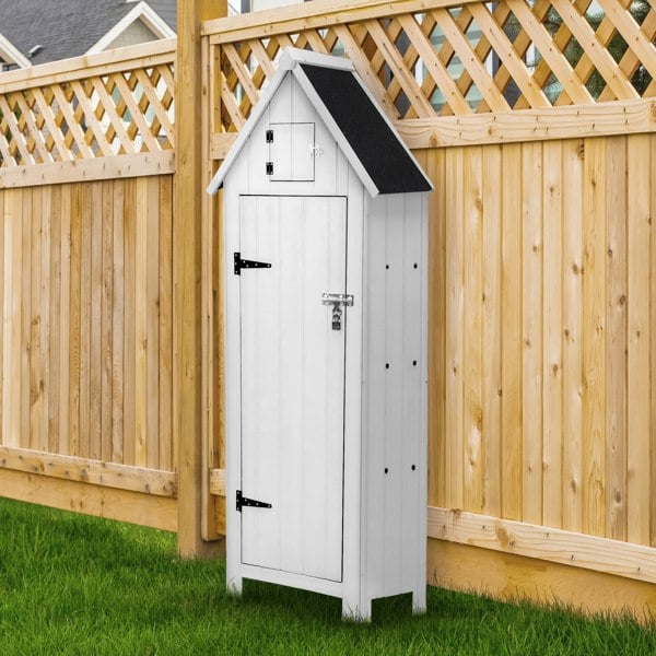 Monstershop Wooden Garden Shed - White