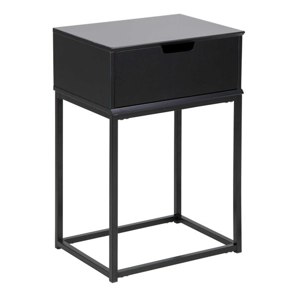 Wyld Haus Tokyo Black Bedside Table 1 Drawer Industrial Metal Legs