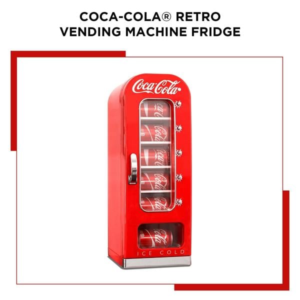 Coca-Cola 5L Vending Mini Fridge – 10 Can Portable Cooler for Bedroom, Dorm or Gaming Room (Red)