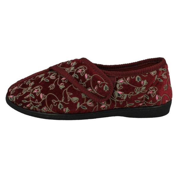 Jo & Joe Ladies Jo & Joe Floral Detailed Hook And Loop Slippers Eva