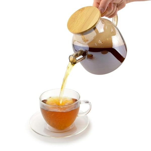 Scandi Home 1.2L Helsinki Gold Borosilicate Glass Teapot with Stainless Steel Filter