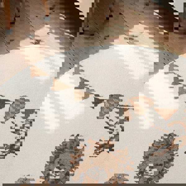 Kids Round Lion Rug, Heat-insulating, Cream Colour, Easy to CLean |THE RUGS