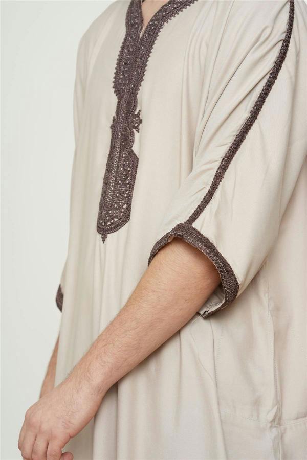 Infinity Leather Men's Moroccan Thobe Robe Djellaba Gandoura Eid Jubba- HM66