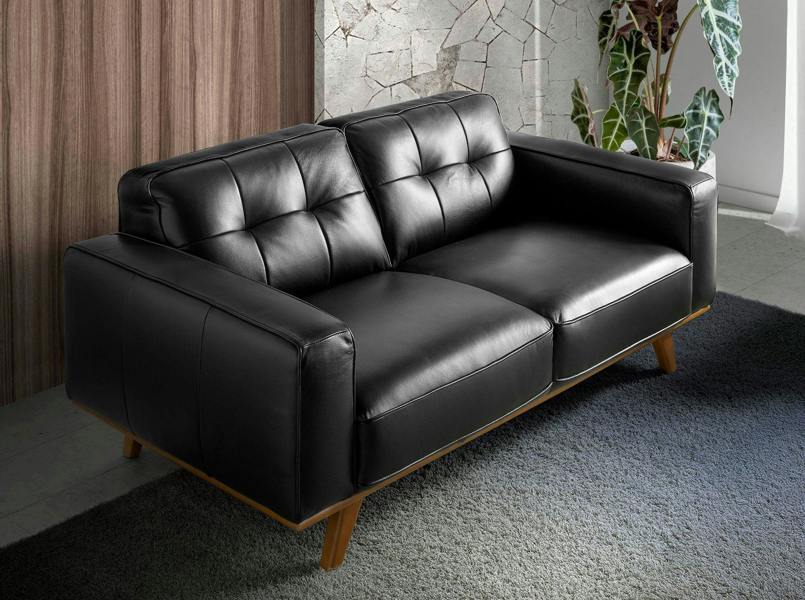 Angel Cerdá Chester sofa in black leather 6030/6031