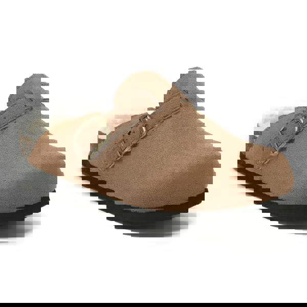 VIVASHOES Womens Suede Slip-On Buckle Clog – Classic Closed-Toe