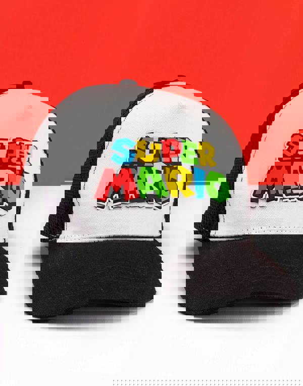 Nintendo Boys Black Super Mario Logo Adjustable Flat Cap (One Size)