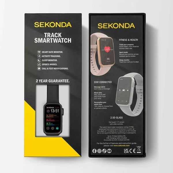 Sekonda Track Black Rubber Strap Smart Watch 30171