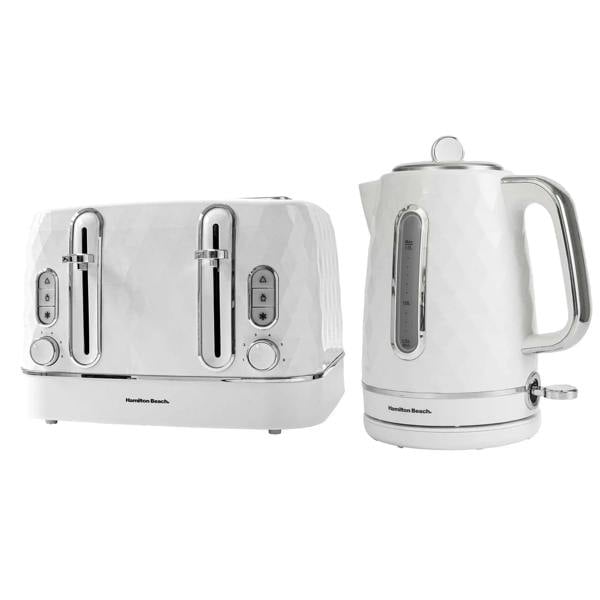 Hamilton Beach Diamond Kettle & Toaster Set White - Hamilton Beach UK