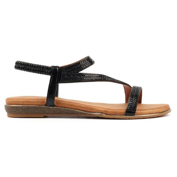 Lunar Womens Blaise II Pewter Sandals - Black