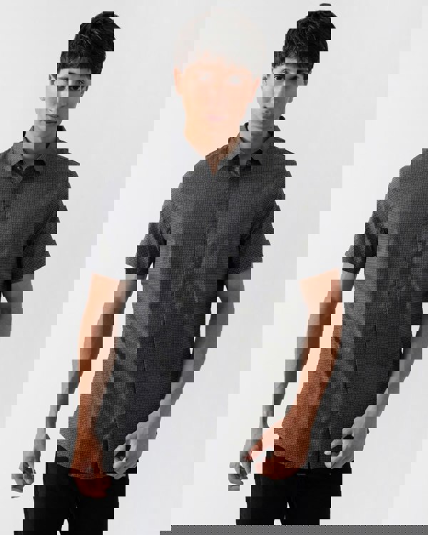 Armani Exchange Armani Exchange Mens Short Sleeve AOP Logo Pattern Shirt